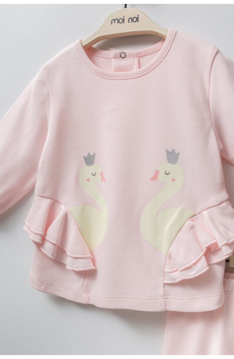 moi noi Swan Ruffle Outfit Set, Alternate, color, Pink