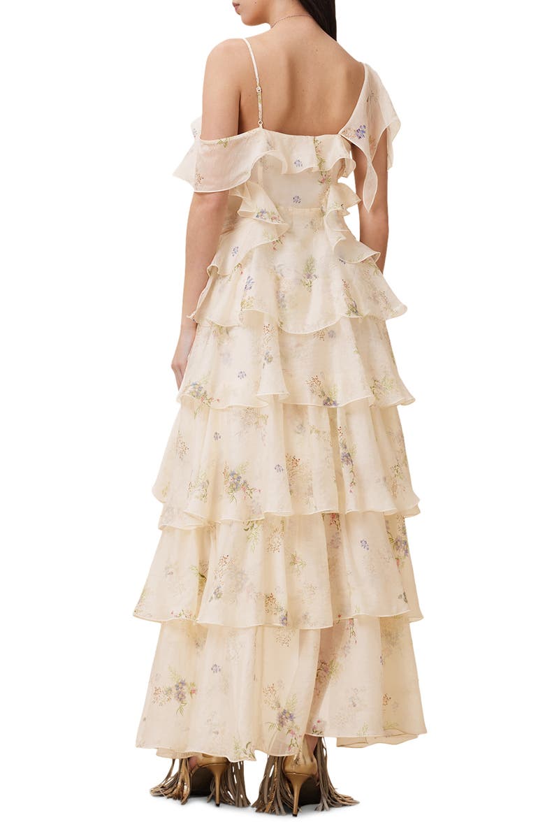 AllSaints Sienna Ruffle Tiered High-Low Dress, Alternate, color,