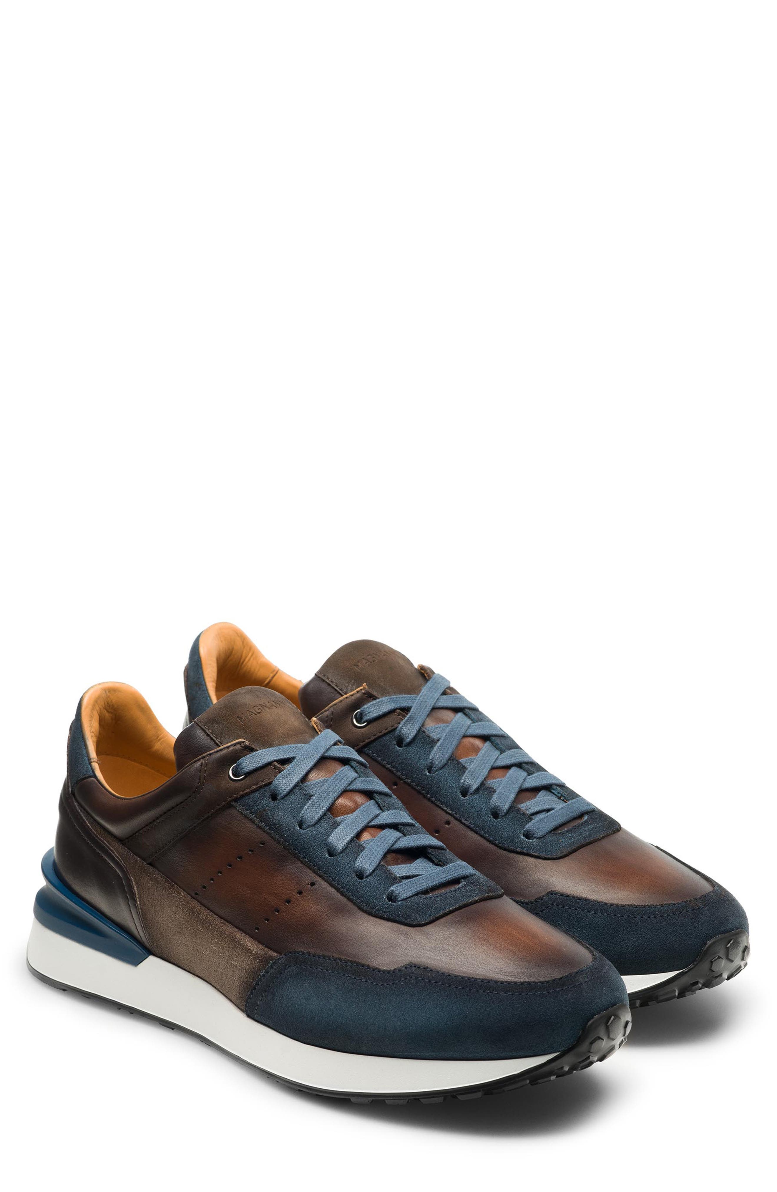 Bravo Sneaker, Main, color, NAVY / BROWN