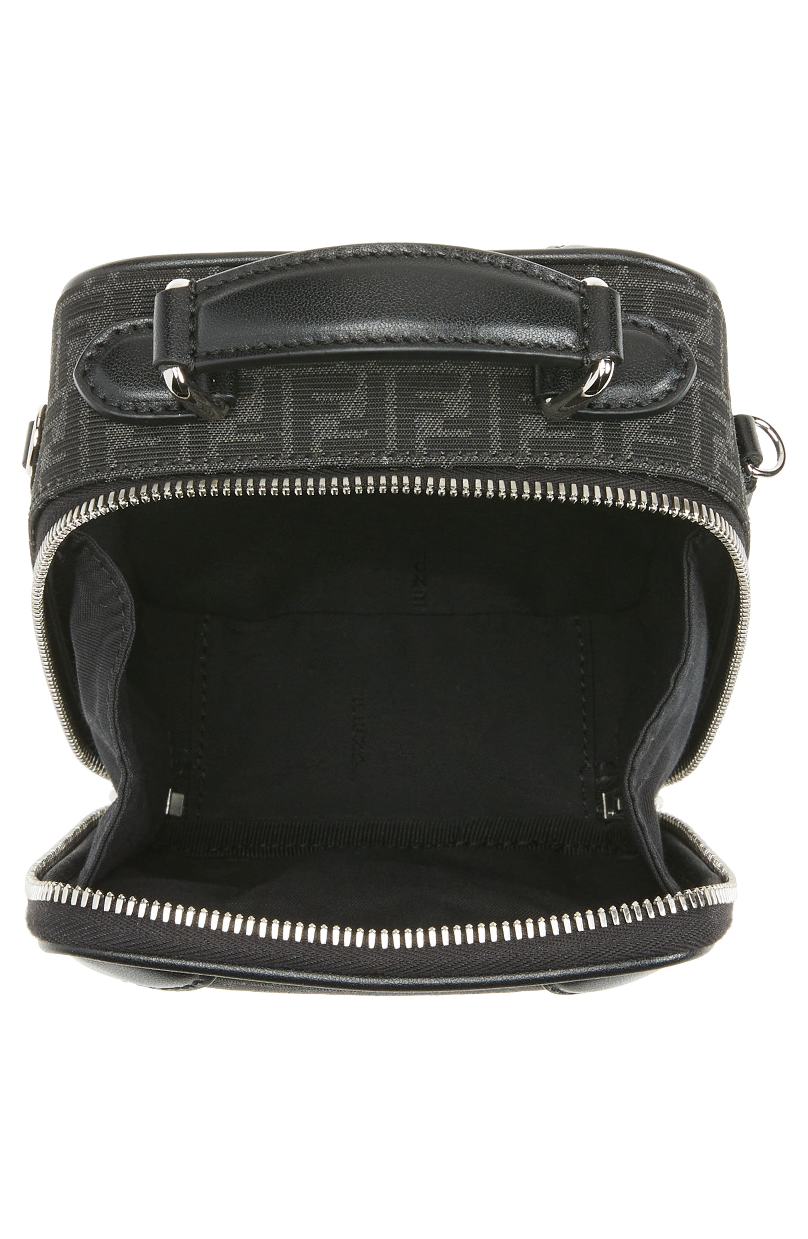 Fendi FF Logo Canvas Top Handle Crossbody Bag, Alternate, color, 