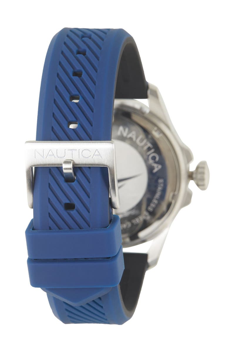 Nautica Men's Freeboard Silicone Watch, 44mm, Alternate, color, 