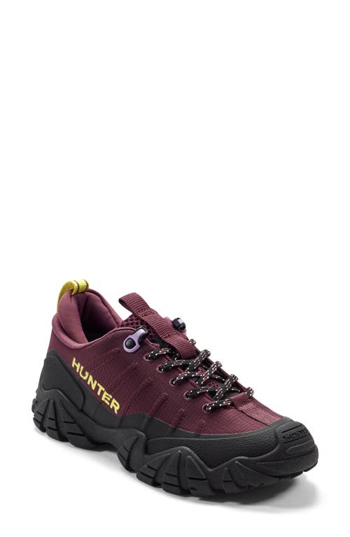 Hunter Sara Waterproof Sneaker In Burgundy