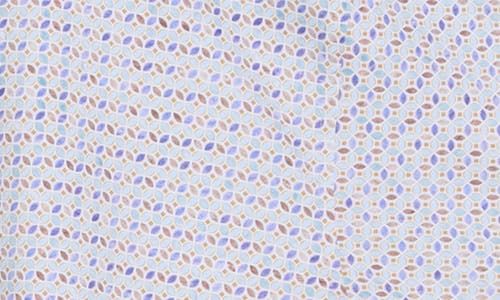Bugatchi Miles Ooohcotton® Geometric Print Short Sleeve Button-up Shirt In Gray