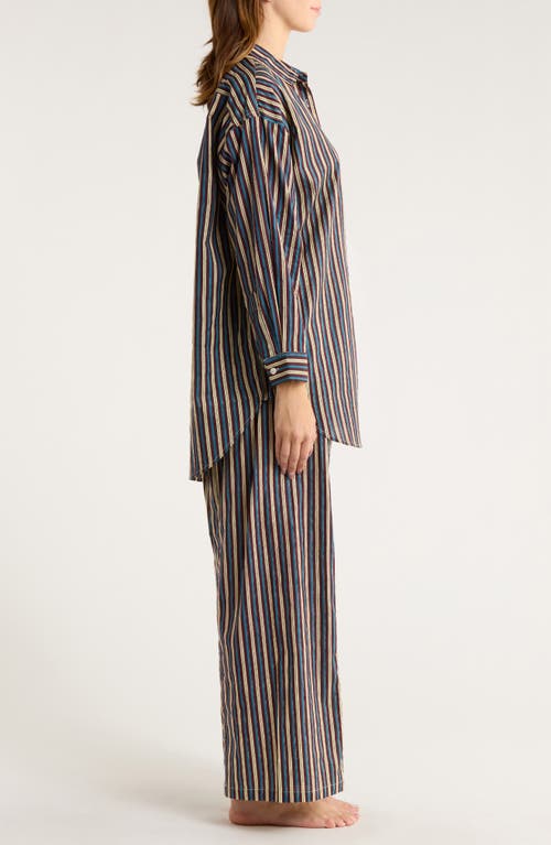 Chan Luu Oversize Shirt & Pants Cotton Pajamas In Multi