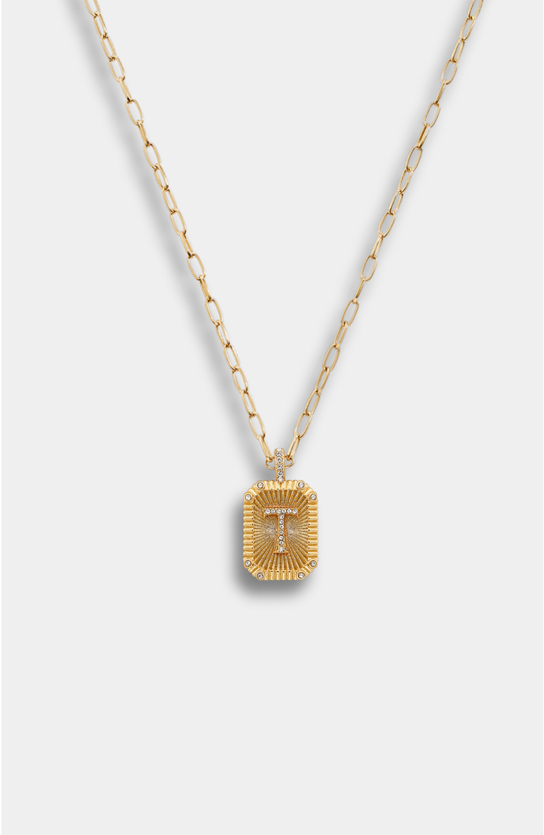 Stella & Dot Heirloom Initial Pendant Necklace, Main, color, Gold-T