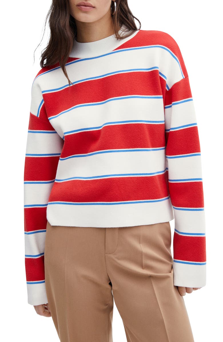 MANGO Wide Stripe Sweater, Main, color,