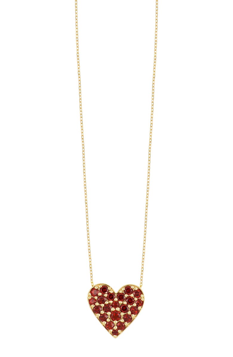 Bony Levy 14K Gold Garnet Heart Pendant Necklace, Main, color, 