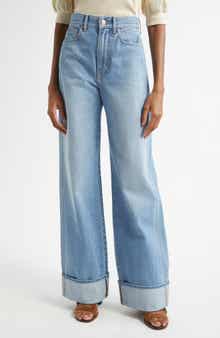Veronica Beard Taylor High Waist Wide Leg Jeans