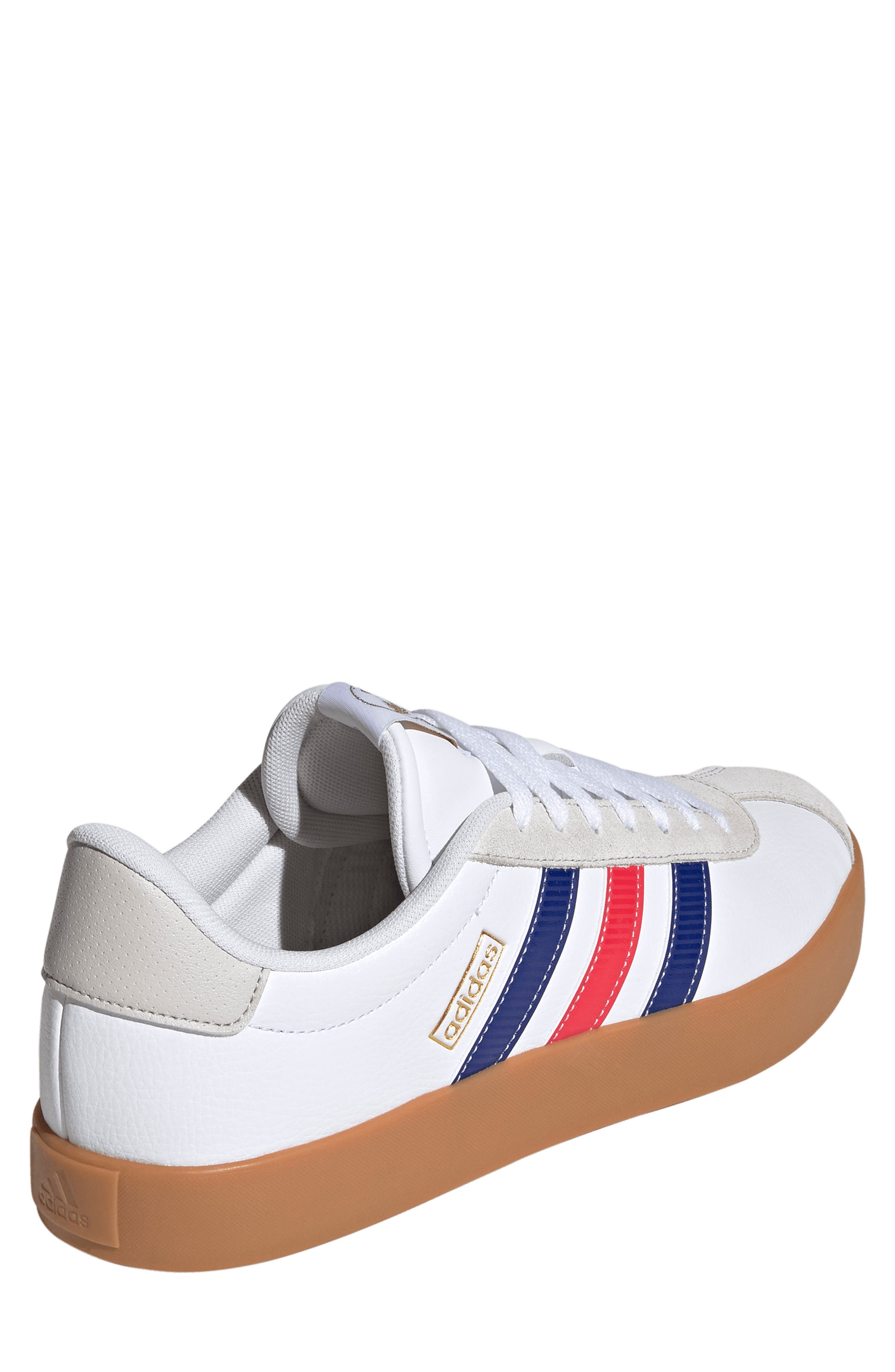 adidas VL Court 3.0 Sneaker, Alternate, color, Ftwr White/ Pure Ruby/ Ink