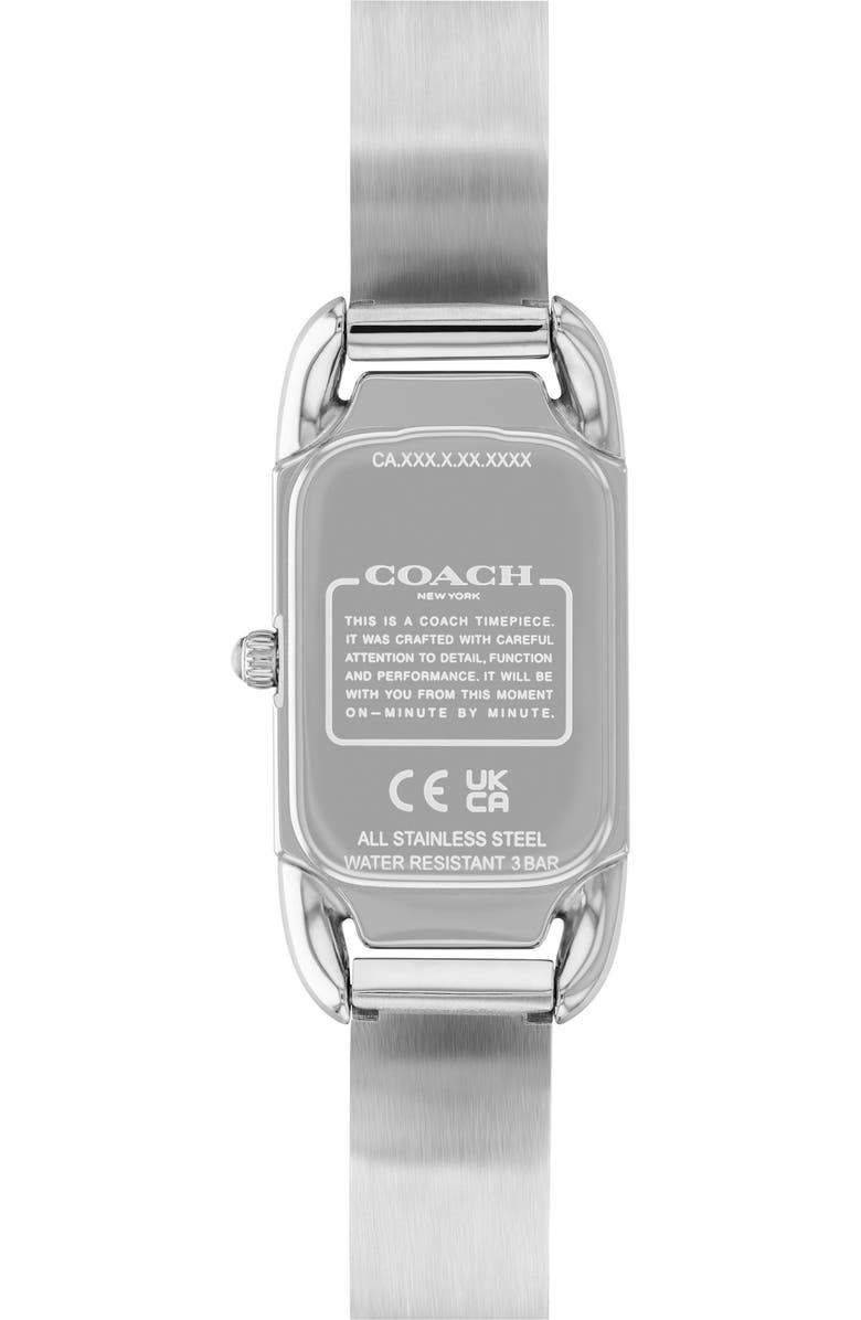 COACH Cadie Rectangular Bracelet Watch, 17.5mm x 28.5mm, Alternate, color, Silver White