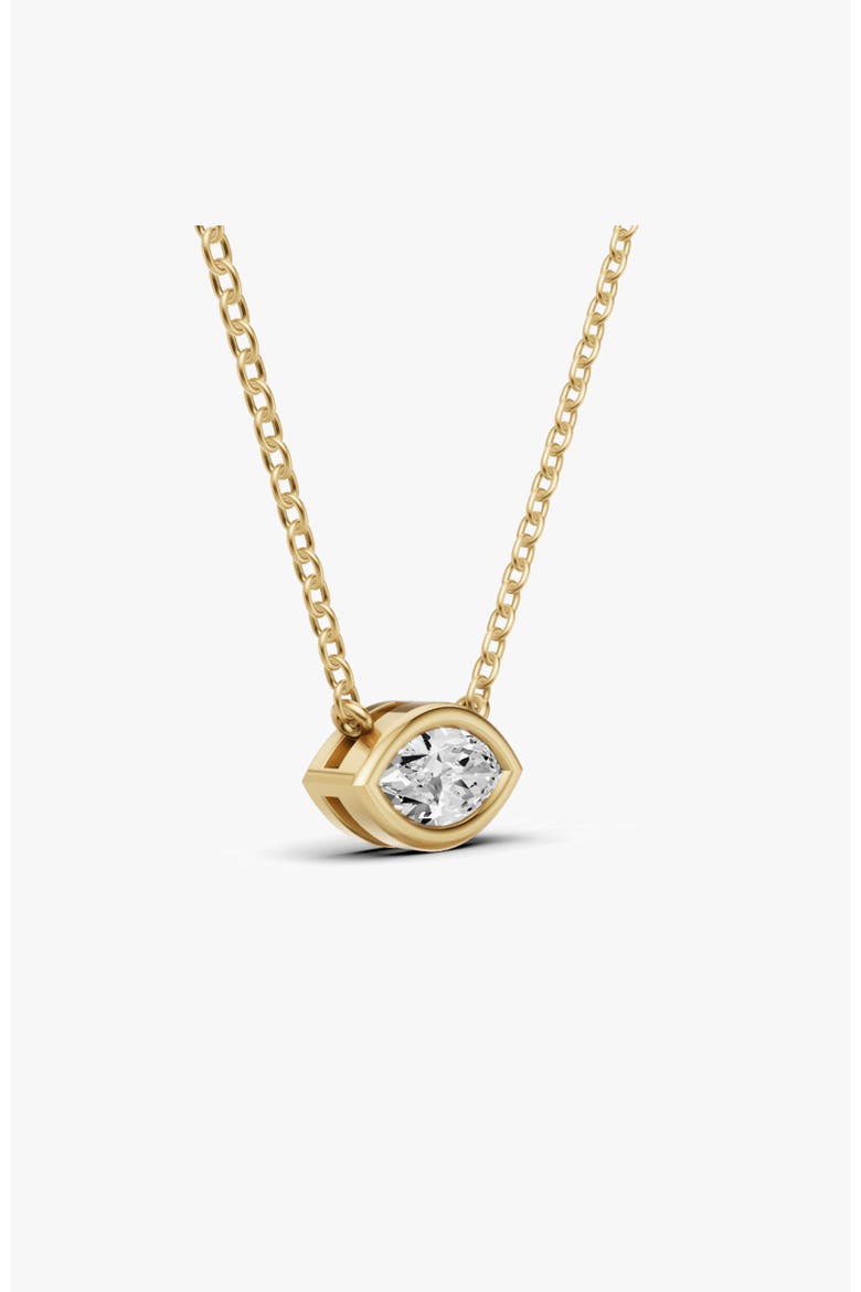 14K Gold 0.5 ct Lab Grown Marquise Shape Diamond Solitaire Pendant, Alternate, color, Yellow Gold