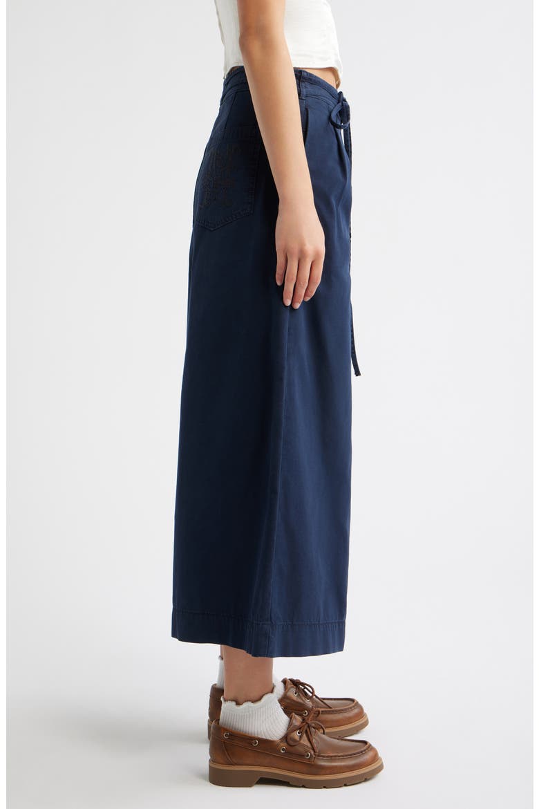 Lotta Organic Cotton Wide Leg Culottes, Alternate, color, NAVY