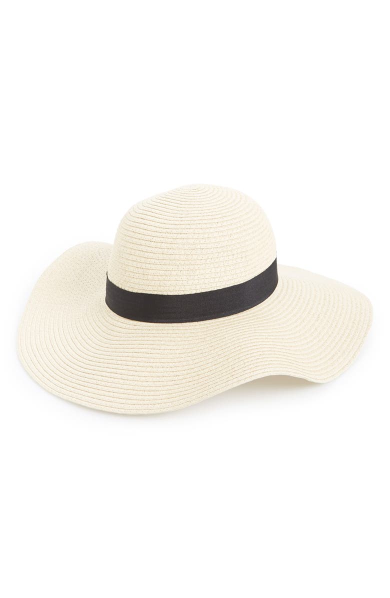 Amici Accessories Floppy Straw Hat, Main, color,