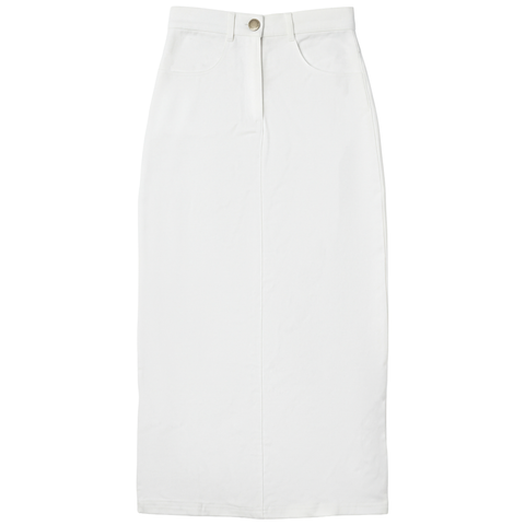Maxi Fly Front Straight Pocket Skirt