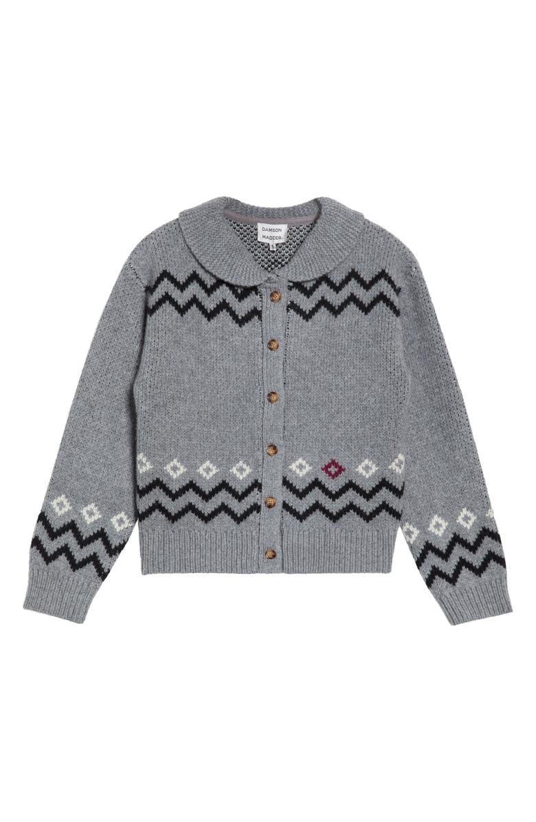 Damson Madder Cecily Wool Cardigan, Alternate, color, Grey