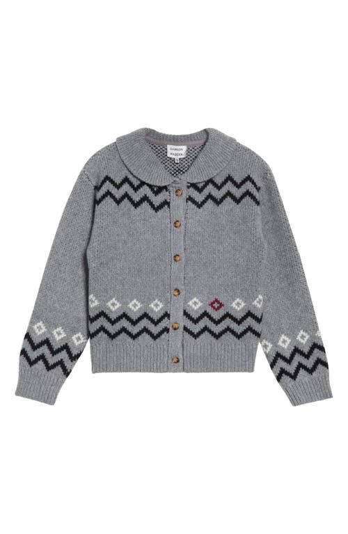 Damson Madder Cecily Wool Cardigan Sweater In Gray