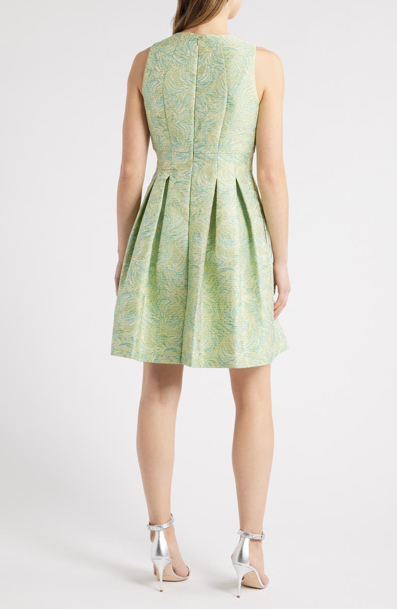 Vince Camuto Jacquard Fit & Flare Dress, Alternate, color, Green Multi