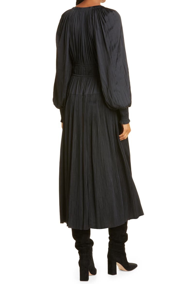 Lila Long Sleeve Midi Dress, Alternate, color, NOIR