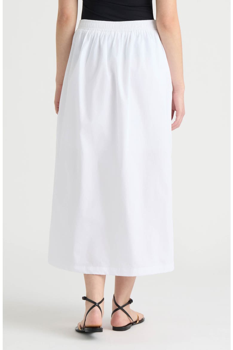 Cotton Poplin Eyelet Midi Skirt, Alternate, color, WHITE