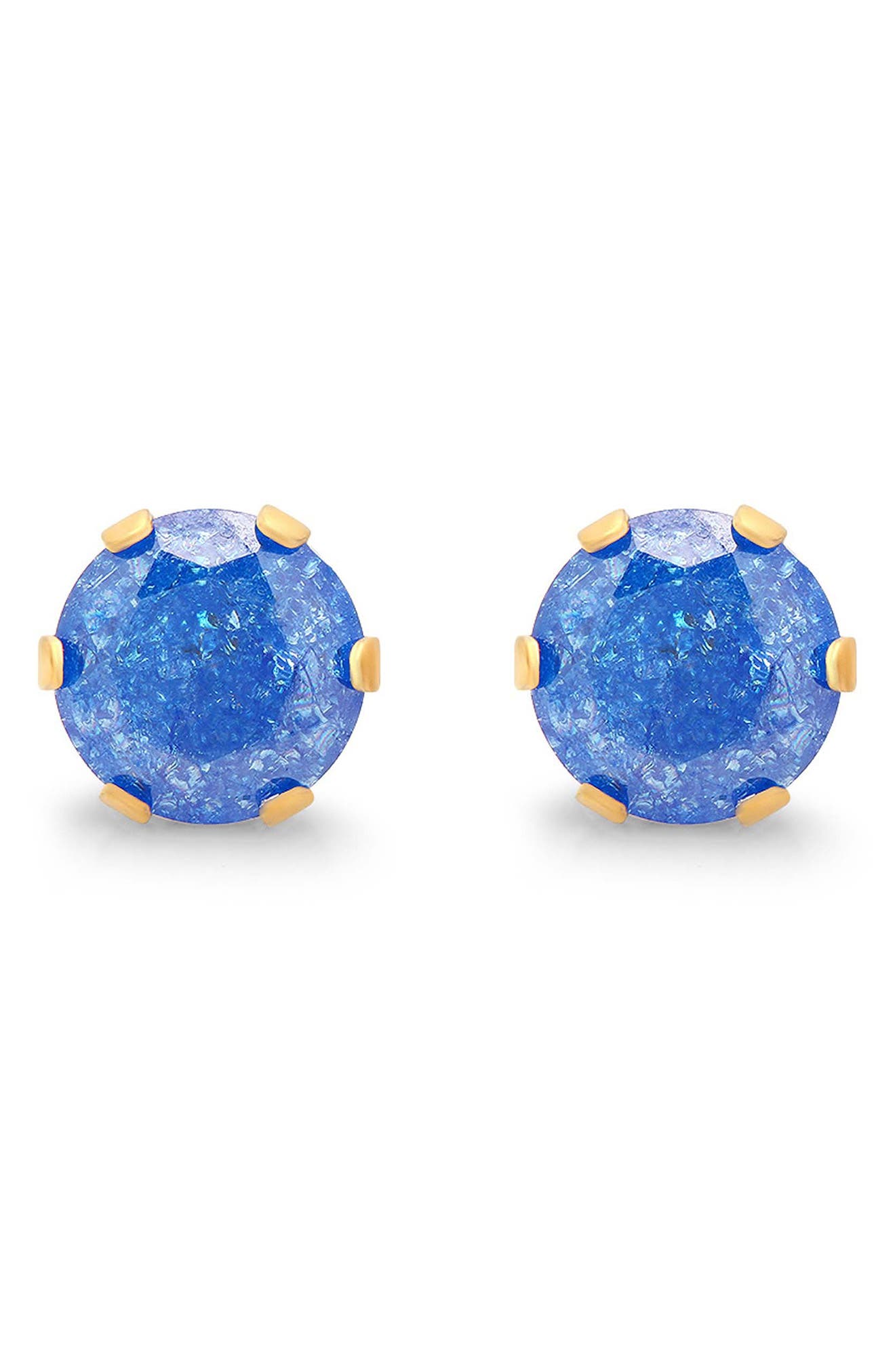 18k Gold Plated Stainless Steel Cubic Zirconia Stud Earrings