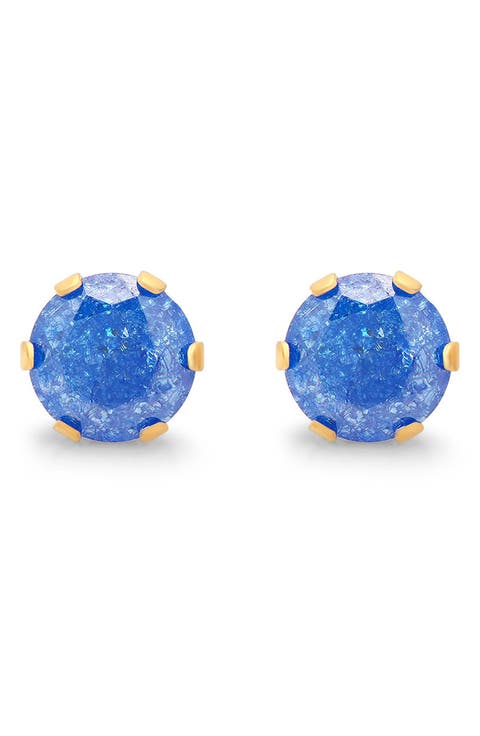 18k Gold Plated Stainless Steel Cubic Zirconia Stud Earrings