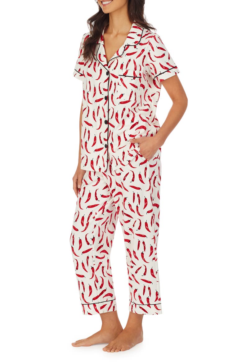 Classic Crop Pajamas, Alternate, color, CAYENNE