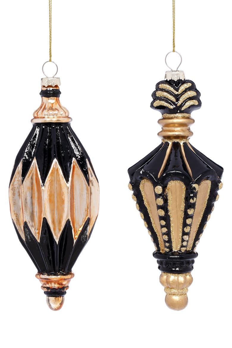 Baroque Finial Ornament, Set of 6, Main, color, Black