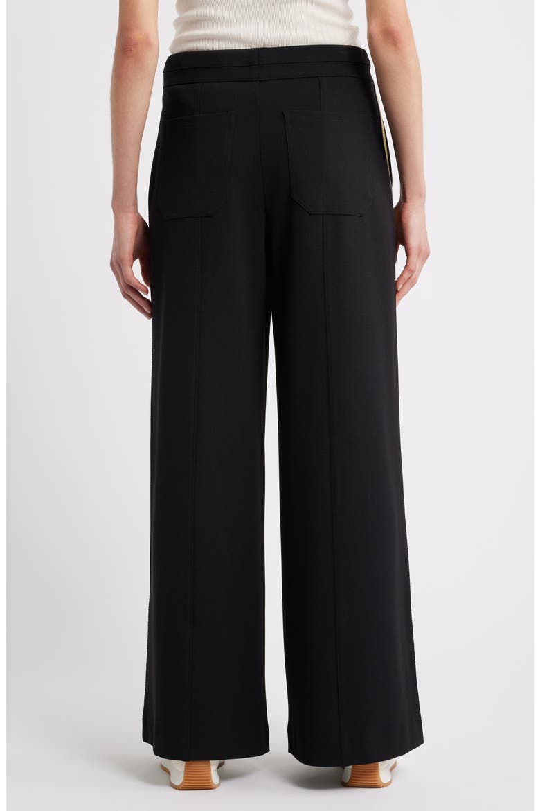 Skyrise Pintuck Palazzo Pants, Alternate, color, BLACK