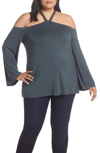 Tart Lemon Lydia Cold Shoulder Top In Urban Chic