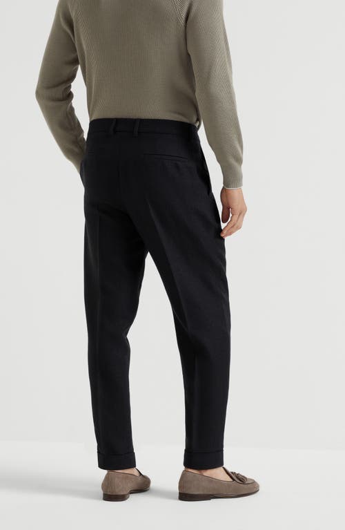 Brunello Cucinelli Tapered-leg Trousers In Black
