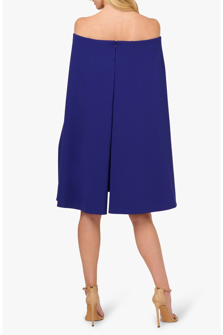Off the Shoulder Long Sleeve Capelet Cocktail Dress, Alternate, color, DARK BLUE VIOLET