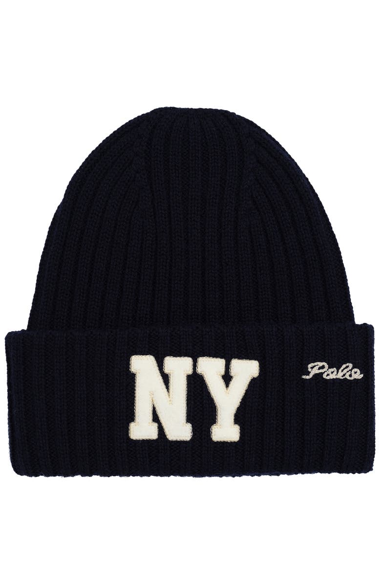 Polo Ralph Lauren Polo Ny Rib Beanie, Main, color, Newport Navy