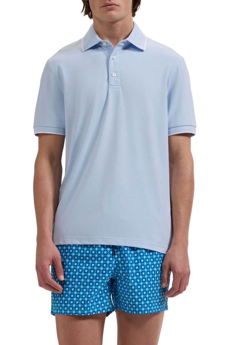 Kai Geo Print Swim Trunks, Main, color, AQUA