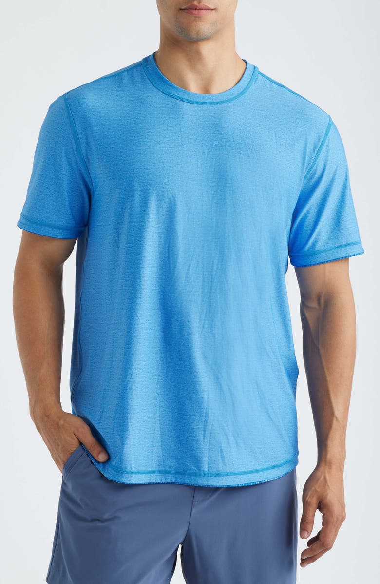 Tommy Bahama Wave Break Flip Reversible Performance T-Shirt, Alternate, color, Bering Blue
