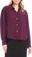 Karen Kane Drapey Crepe Button-Up Shirt