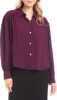 Karen Kane Drapey Crepe Button-Up Shirt