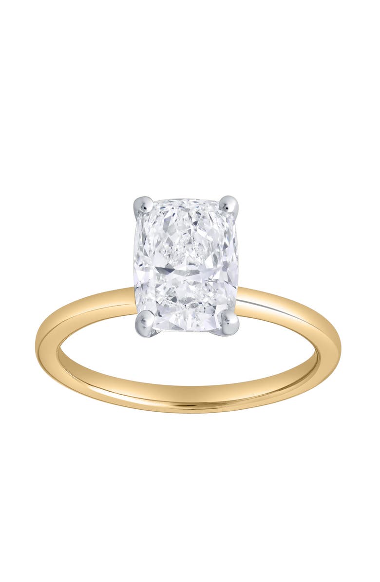 LuvMyJewelry Nisrine 14K Yellow Gold Cushion Cut Lab Grown Diamond Solitaire Engagement Ring - 2.25 Ct, Main, color, 14K Yellow Gold