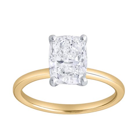 Nisrine 14K Yellow Gold Cushion Cut Lab Grown Diamond Solitaire Engagement Ring - 2.25 Ct