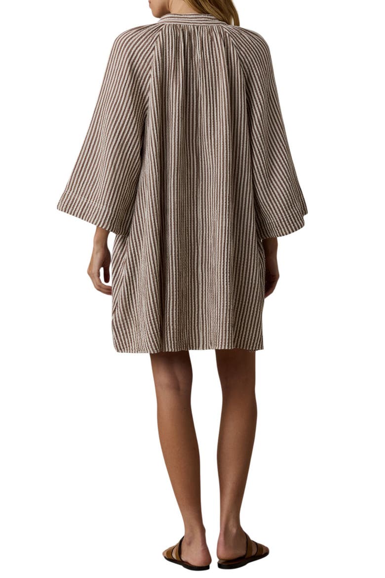 Dune Long Sleeve Organic Cotton Gauze Minidress, Alternate, color, MOCHA MIST
