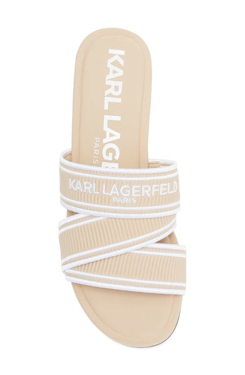 Karl Lagerfeld Paris Caitlyn Slide Sandal In Dusty Beige