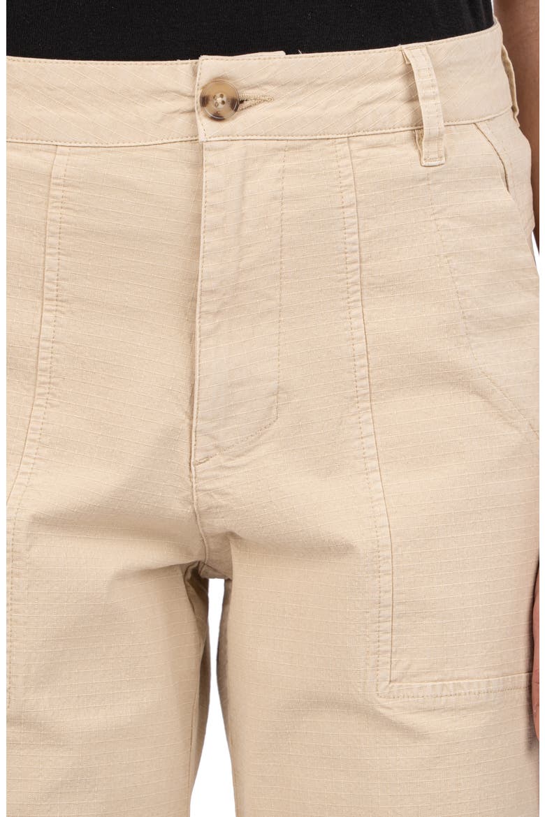 Ashton High Waist Crop Wide Leg Barrel Ripstop Pants, Alternate, color, CREAM
