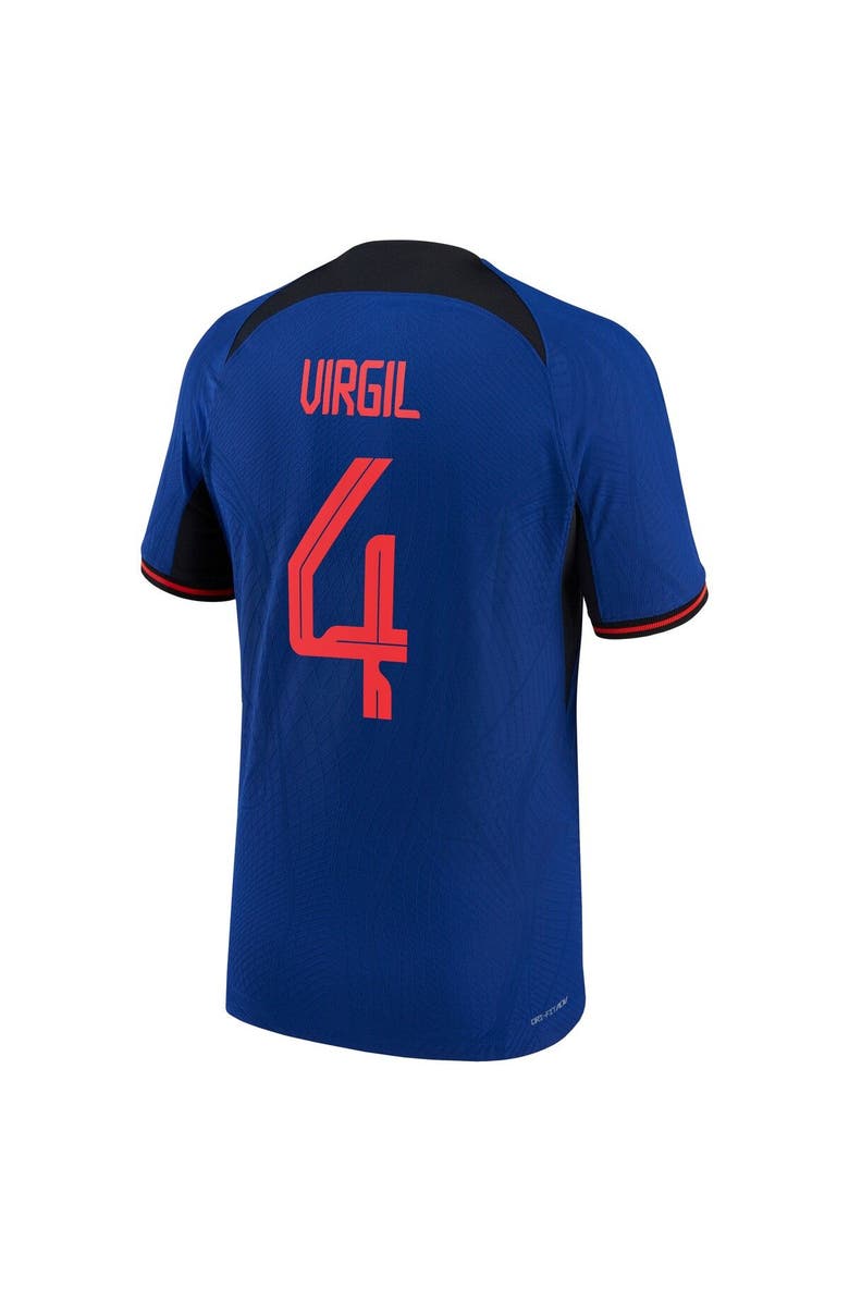 Nike Men's Nike Virgil Van Dijk Blue Netherlands National Team 2022/23 Away Vapor Match Authentic Player Jersey, Alternate, color, 
