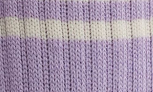 Le Bon Shoppe Girlfriend Stripe Quarter Socks In Purple