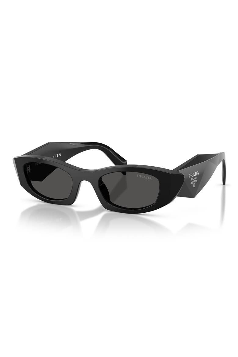 50mm Oval Sunglasses, Alternate, color, BLACK / DARK GREY
