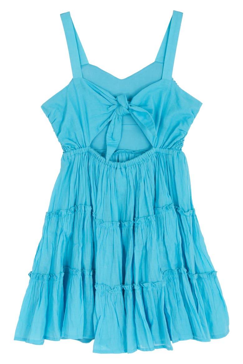 Kids' Crochet Cotton Sun Dress, Alternate, color, AQUA