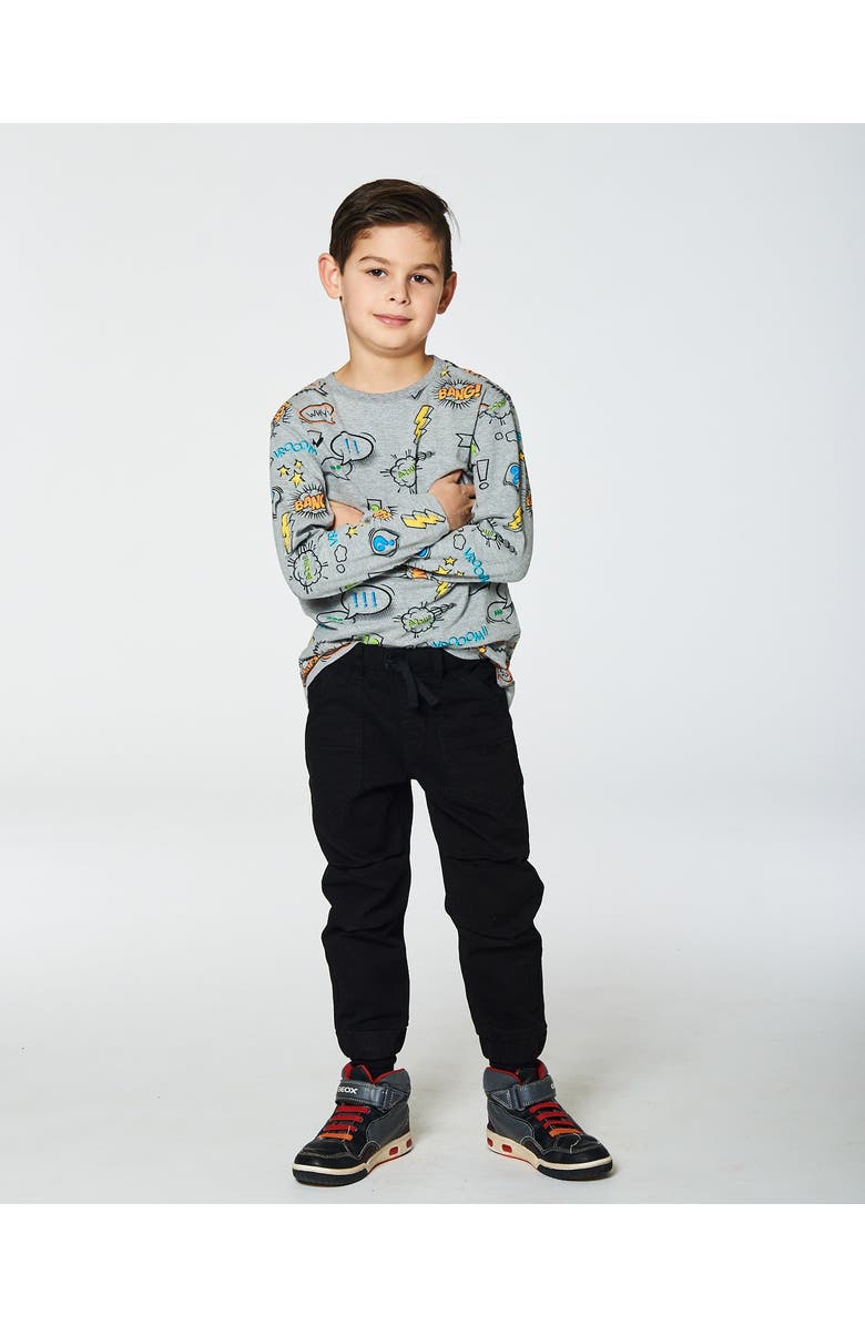 Deux par Deux Little Boy's Long Sleeve Printed T-Shirt Gray Mix, Alternate, color, 