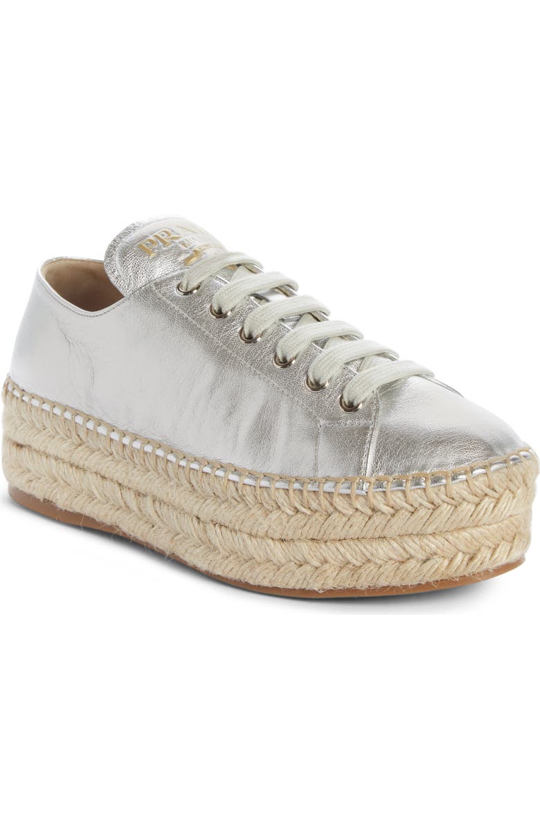 Prada Platform Espadrille Sneaker, Main, color,