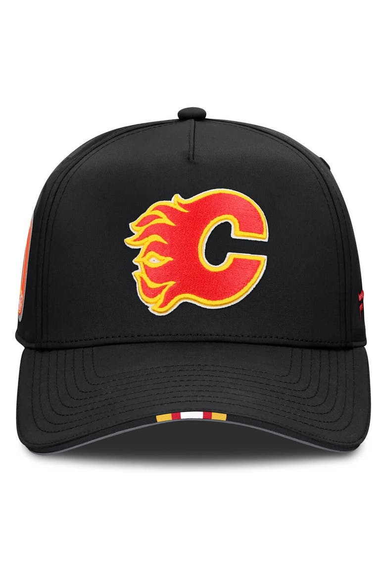 Men's Fanatics Black Calgary Flames 2025 NHL Draft Authentic Pro On-Stage Podium A-Frame Adjustable Hat, Alternate, color, Black