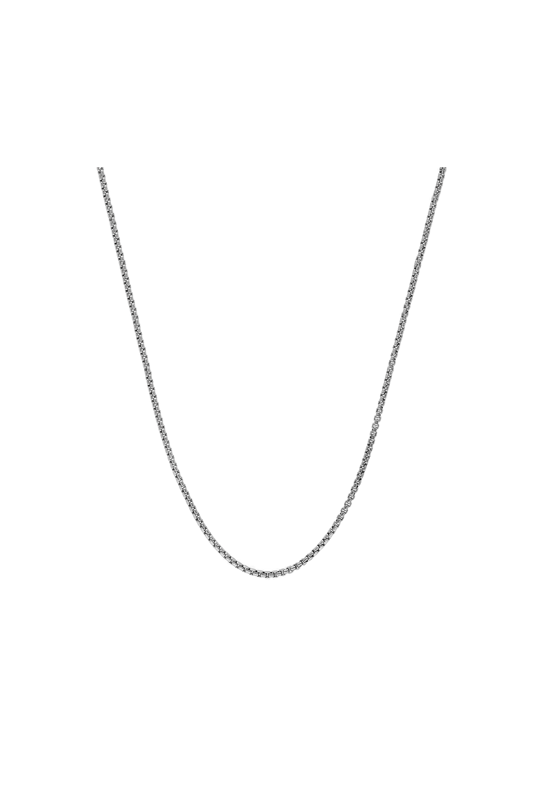 Sterling Silver Round Box Necklace, Main, color, Silver