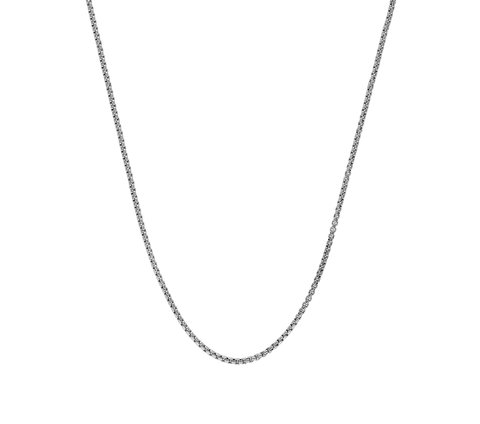 Sterling Silver Round Box Necklace